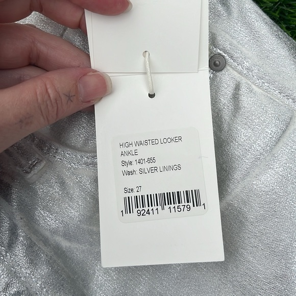 MOTHER High Waisted Looker Ankle Silver Linings size 27 - Picture 12 of 15